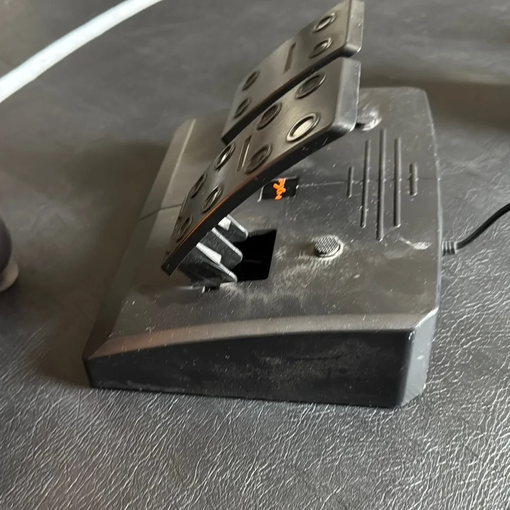 Orange and Black Racing Wheel with Pedals